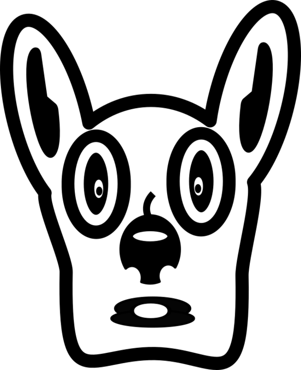 Free Dog Face Black And White Facial Expression Clipart Clipart Transparent Background