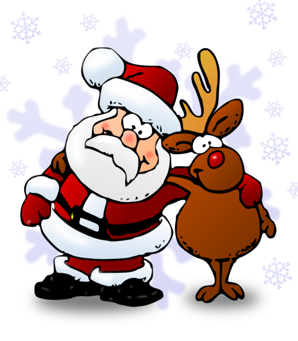 Free Deer Santa Claus Christmas Cartoon Clipart Clipart Transparent Background