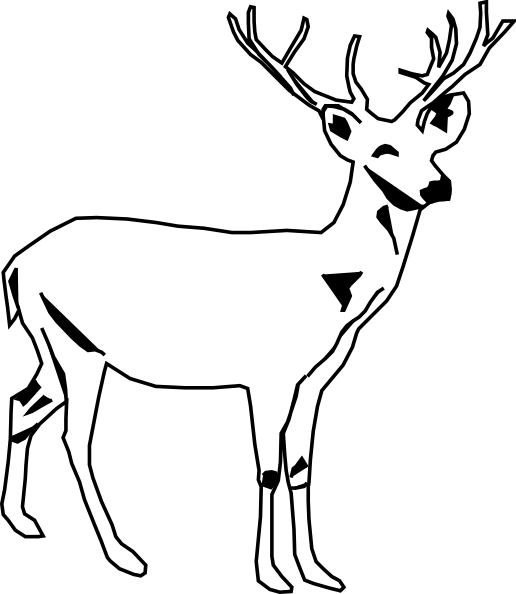 Free Deer Wildlife Deer Black And White Clipart Clipart Transparent Background