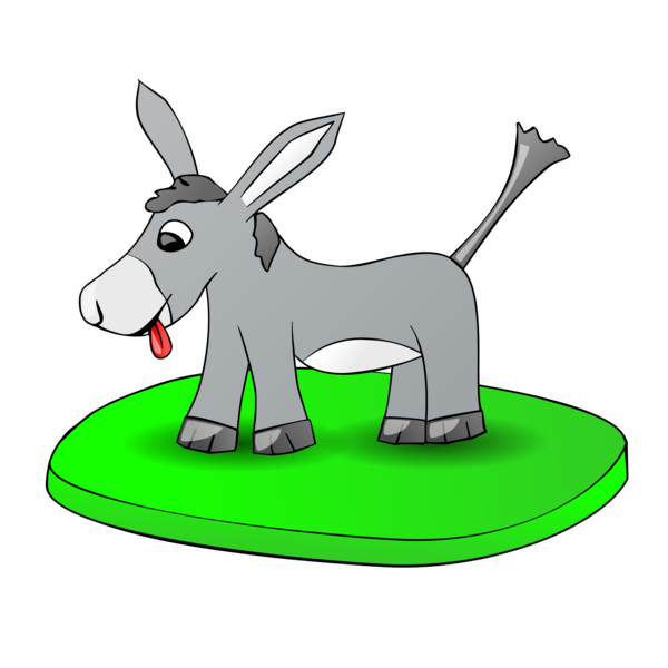 Free Deer Donkey Cartoon Grass Clipart Clipart Transparent Background