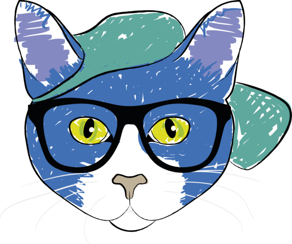 Free Cat Eyewear Cat Glasses Clipart Clipart Transparent Background