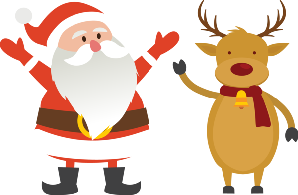 Free Deer Santa Claus Christmas Reindeer Clipart Clipart Transparent Background