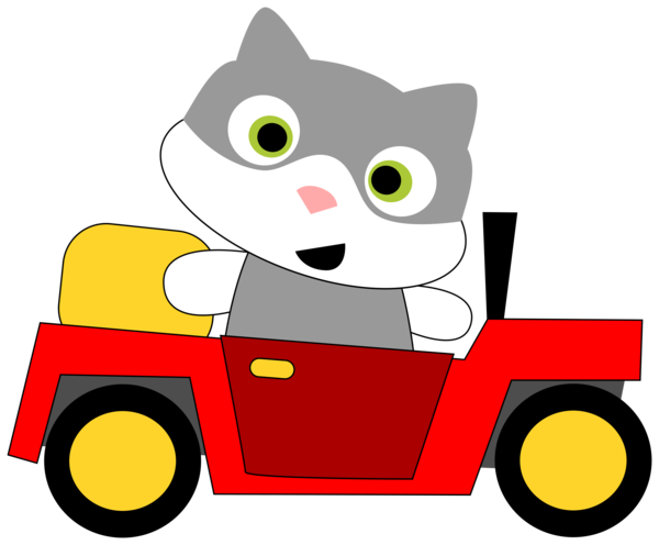 Free Cat Car Cat Cartoon Clipart Clipart Transparent Background