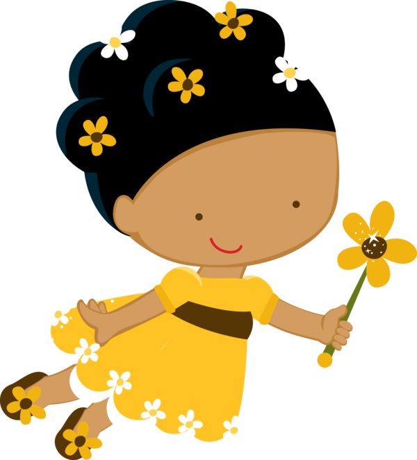 Free Bee Flower Cartoon Smile Clipart Clipart Transparent Background