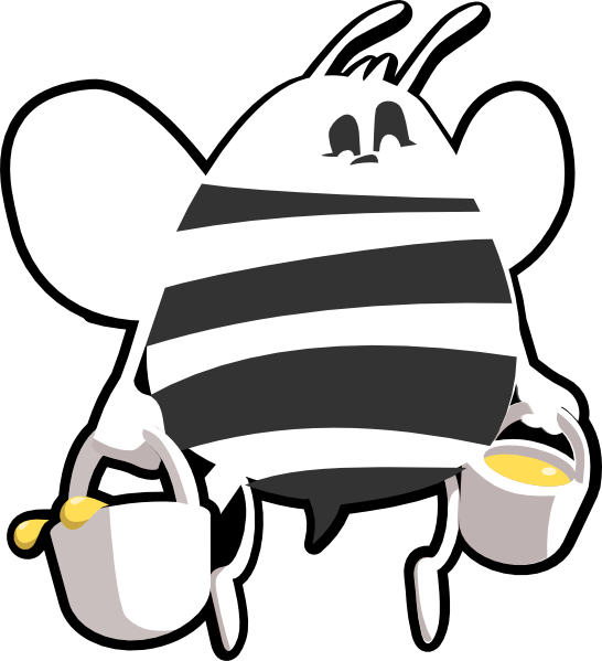 Free Bee Black And White Line Art Line Clipart Clipart Transparent Background