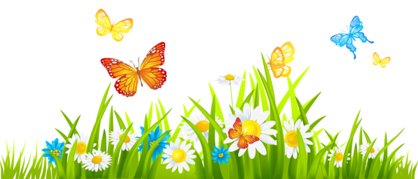 Free Butterfly Flower Grass Meadow Clipart Clipart Transparent Background
