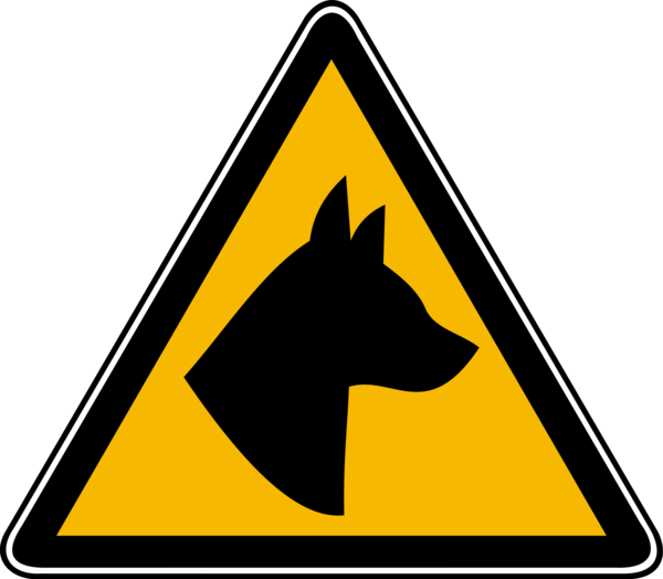 Free Dog Sign Signage Triangle Clipart Clipart Transparent Background