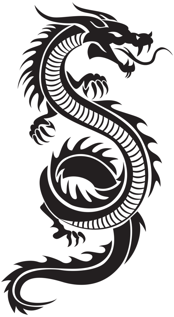 Free Dragon Black And White Dragon Visual Arts Clipart Clipart Transparent Background