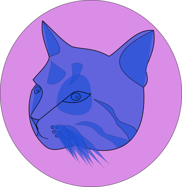 Free Cat Cat Violet Cartoon Clipart Clipart Transparent Background