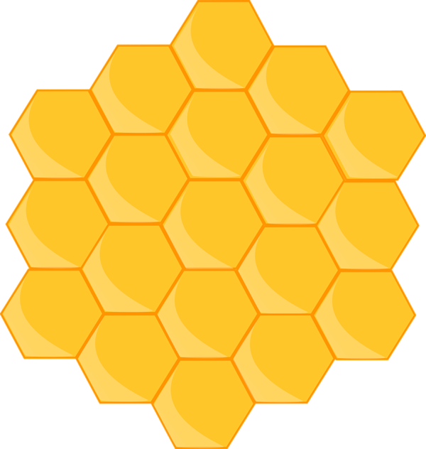 Free Bee Honeycomb Line Material Clipart Clipart Transparent Background