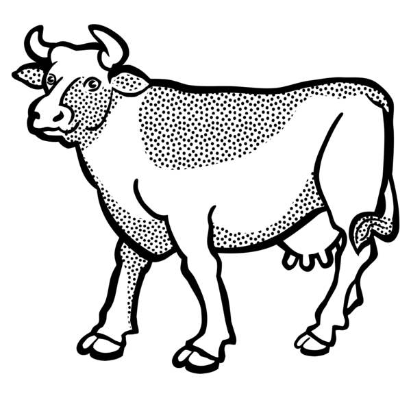Free Cow Black And White Wildlife Horn Clipart Clipart Transparent Background