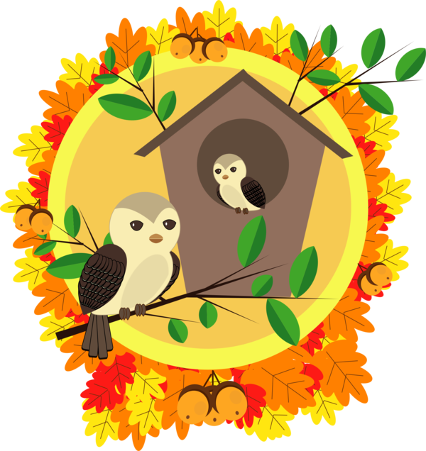 Free Bird Flower Owl Leaf Clipart Clipart Transparent Background