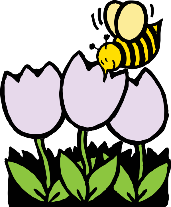 Free Bee Flower Flora Honey Bee Clipart Clipart Transparent Background