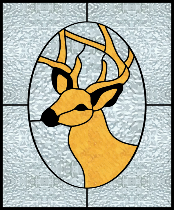 Free Deer Cartoon Material Stained Glass Clipart Clipart Transparent Background