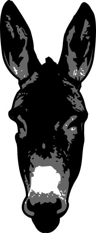 Free Donkey Black And White Head Silhouette Clipart Clipart Transparent Background