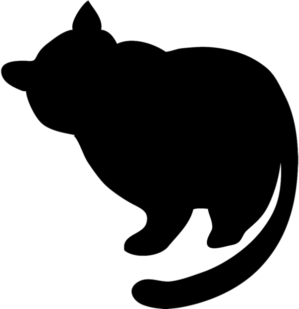 Free Bear Cat Black And White Silhouette Clipart Clipart Transparent Background