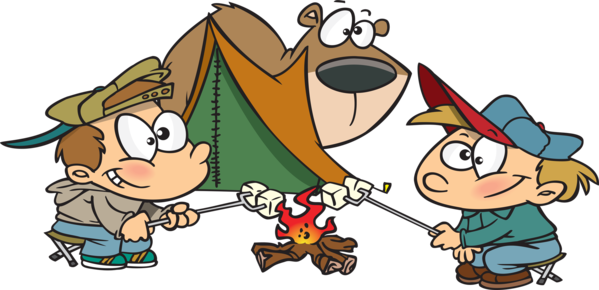 Free Camping Cartoon Line Recreation Clipart Clipart Transparent Background
