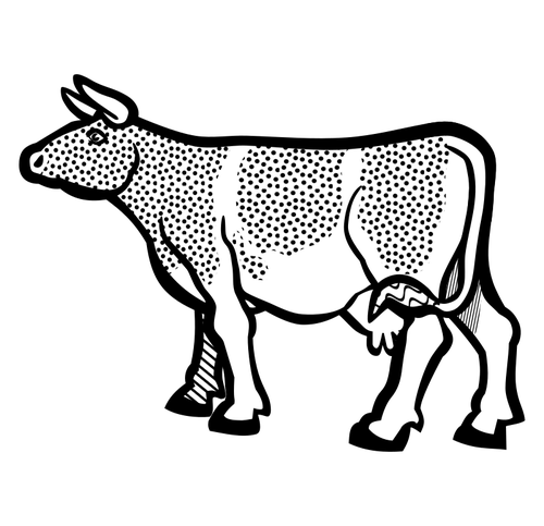 Free Cow Black And White Wildlife Line Art Clipart Clipart Transparent Background