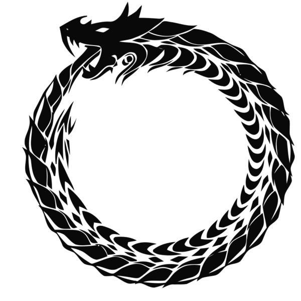 Free Dragon Black And White Line Circle Clipart Clipart Transparent Background