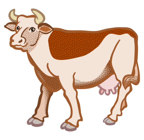 Free Cow Cartoon Horn Wildlife Clipart Clipart Transparent Background