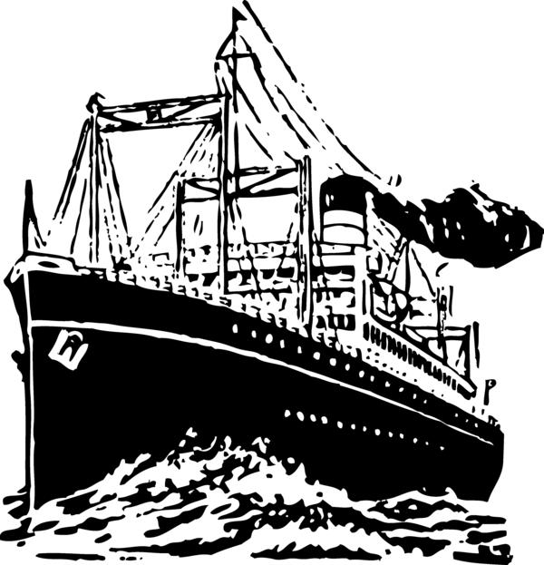 Free Sailing Water Transportation Ship Black And White Clipart Clipart Transparent Background