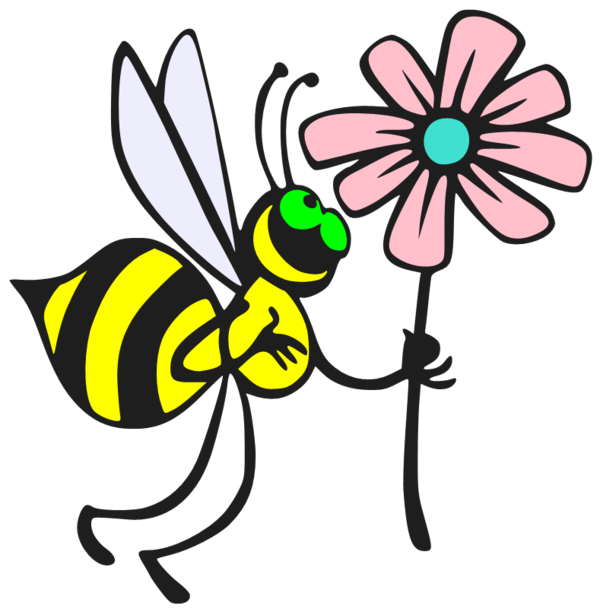Free Bee Flower Insect Flora Clipart Clipart Transparent Background