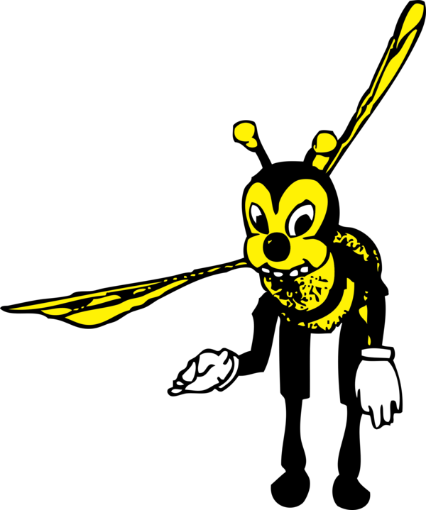 Free Bee Insect Black And White Cartoon Clipart Clipart Transparent Background
