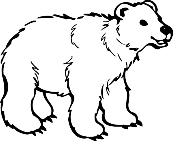 Free Bear Wildlife Black And White Line Art Clipart Clipart Transparent Background