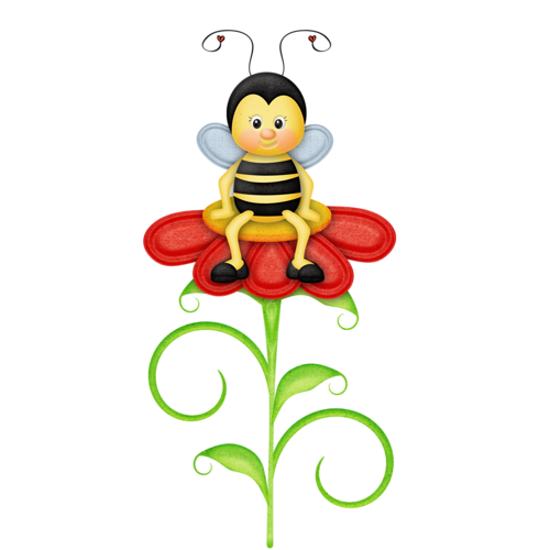 Free Bee Ladybird Flower Insect Clipart Clipart Transparent Background