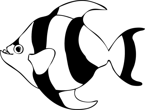 Free Fishing Black And White Line Art Beak Clipart Clipart Transparent Background