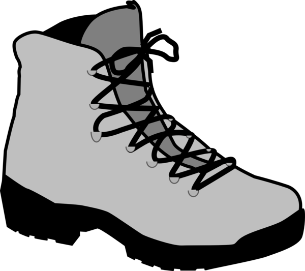 Free Hiking Footwear Shoe Black And White Clipart Clipart Transparent Background