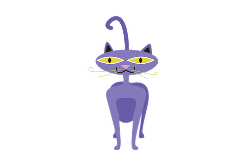 Free Kitten Cat Violet Cartoon Clipart Clipart Transparent Background