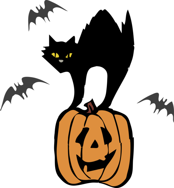 Free Cat Cat Pumpkin Halloween Clipart Clipart Transparent Background