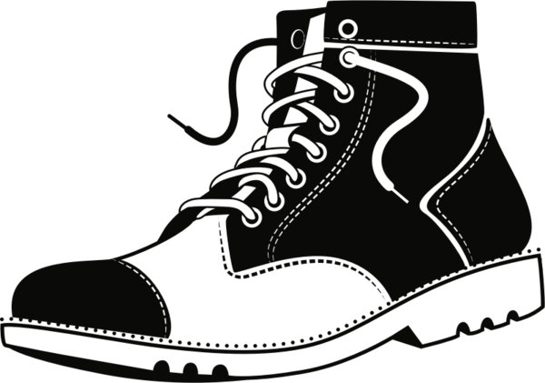 Free Walking Footwear Shoe Black And White Clipart Clipart Transparent Background