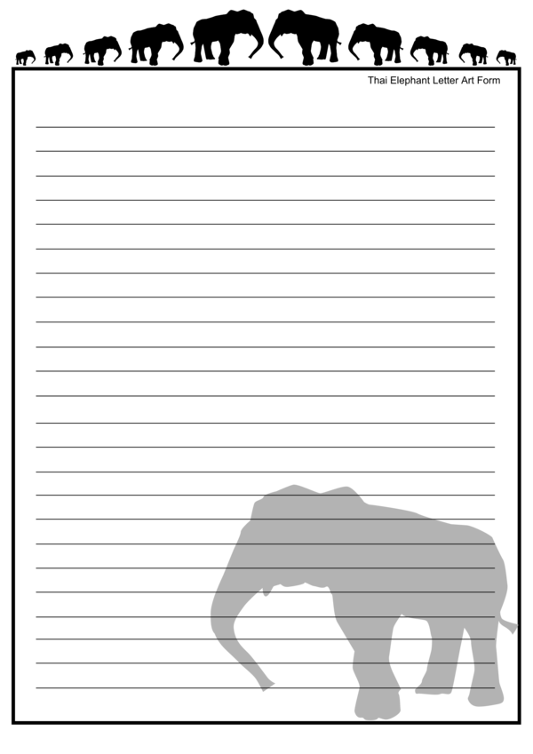 Free Elephant Text Black And White Line Clipart Clipart Transparent Background
