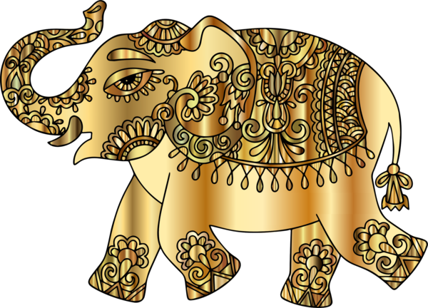 Free Elephant Elephant Indian Elephant Gold Clipart Clipart Transparent Background