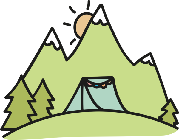 Free Camping Line Area Line Art Clipart Clipart Transparent Background