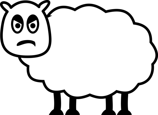 Free Goat Face Black And White Facial Expression Clipart Clipart Transparent Background