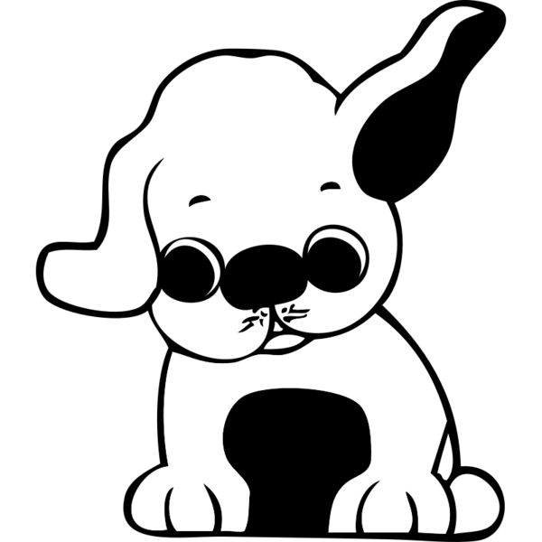 Free Dog Face Black And White Dog Clipart Clipart Transparent Background