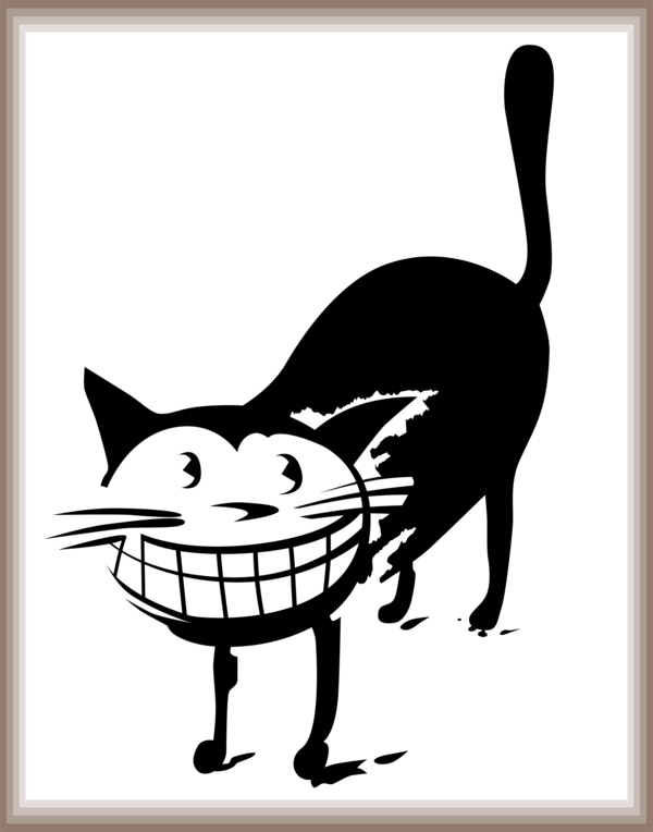 Free Cat Cat Black And White Cartoon Clipart Clipart Transparent Background