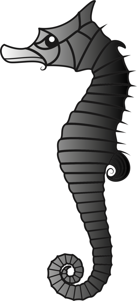 Free Fish Black And White Seahorse Fish Clipart Clipart Transparent Background