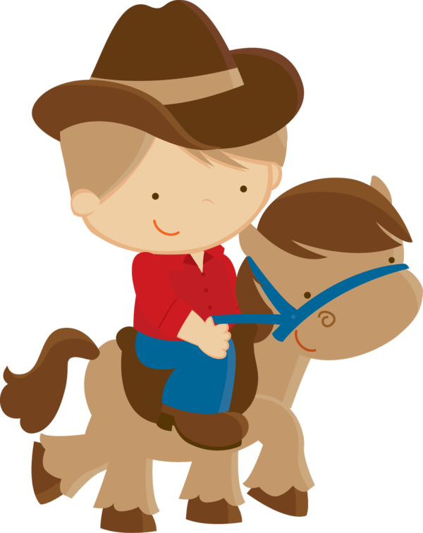 Free Horse Cartoon Male Cowboy Clipart Clipart Transparent Background