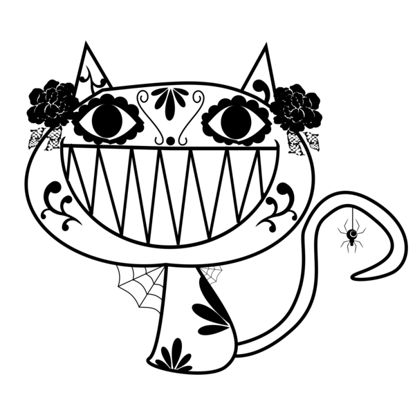 Free Cat Black And White Line Art Head Clipart Clipart Transparent Background