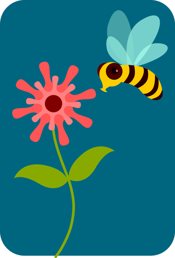 Free Bee Flower Butterfly Flora Clipart Clipart Transparent Background