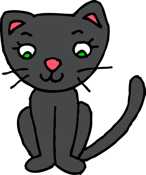 Free Cat Cat Black Cat Whiskers Clipart Clipart Transparent Background