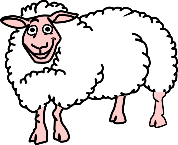 Free Goat Sheep Cartoon Black And White Clipart Clipart Transparent Background