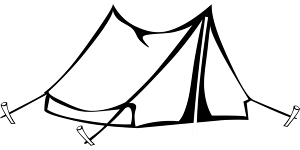 Free Camping Black And White Line Art Line Clipart Clipart Transparent Background