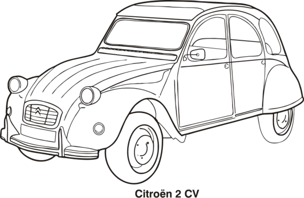 Free Walking Car Line Art Black And White Clipart Clipart Transparent Background