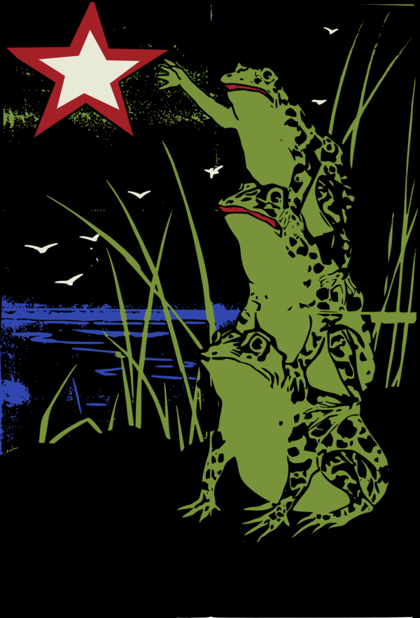 Free Frog Poster Grass Visual Arts Clipart Clipart Transparent Background