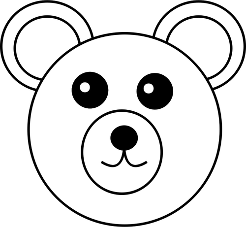 Free Bear Face Black And White Facial Expression Clipart Clipart Transparent Background